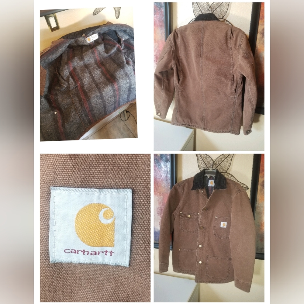 Vintage Carhartt LATE 80s Detroit Canvas Duck Chore Coat Barn Jacket Made USA